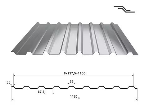 Z61-Z90 kaplama 470mm genişliğinde galvanizli dalgalanmış çatı çeliği için özel teklif